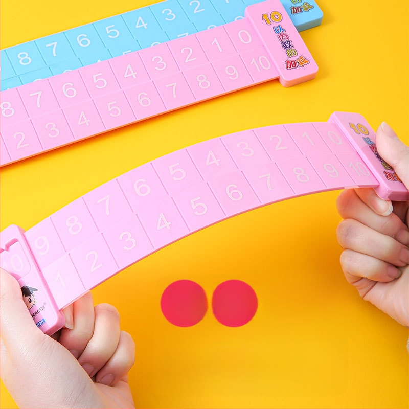 Yiyou plastmasas divpusīgs bērnu matemātikas lineāls skaitļu dalīšanai, pirmajai klasei, saskaitīšana un atņemšana līdz 10 un 20