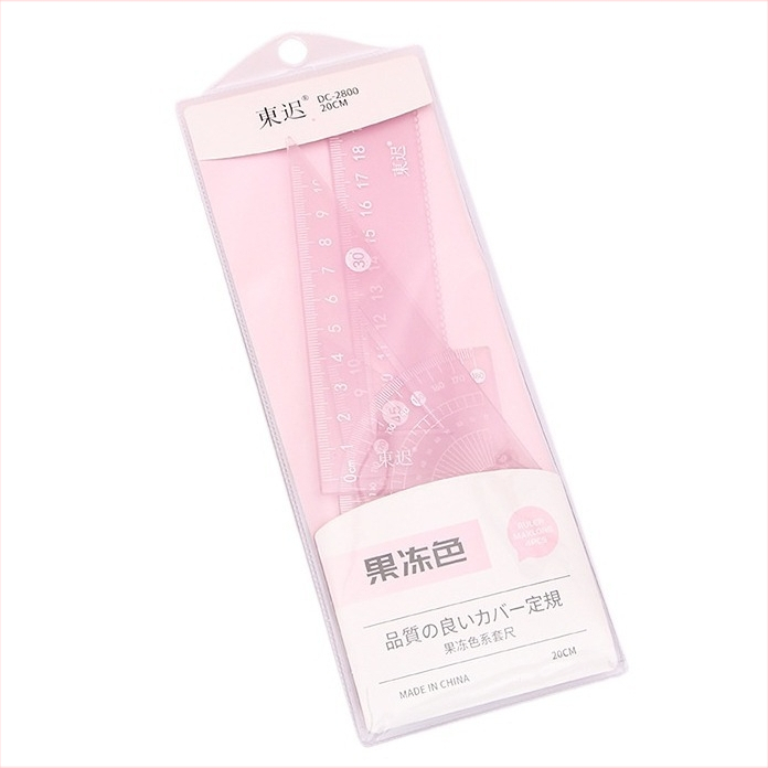 Plastmasas zīmēšanas komplekts ar lineālu, trijstūri un leņķmēru – Fire Waugh modeļa 2800, 53 g