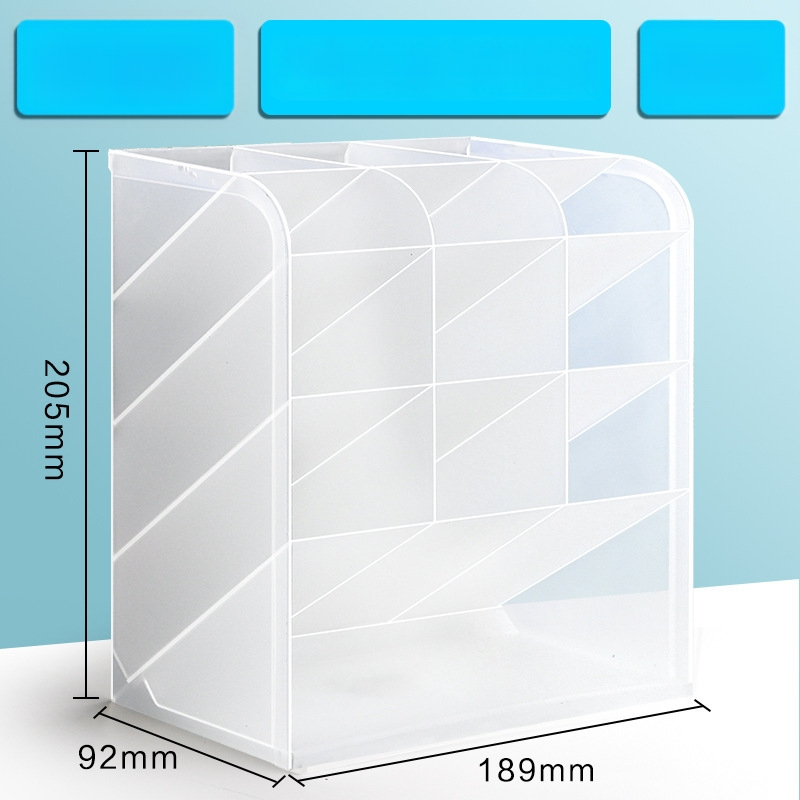 Plastmasas kvadrāts pildspalvu turētājs darbam, slīps ievades dizains, caurspīdīgs, daudzfunkcionāls organizētājs