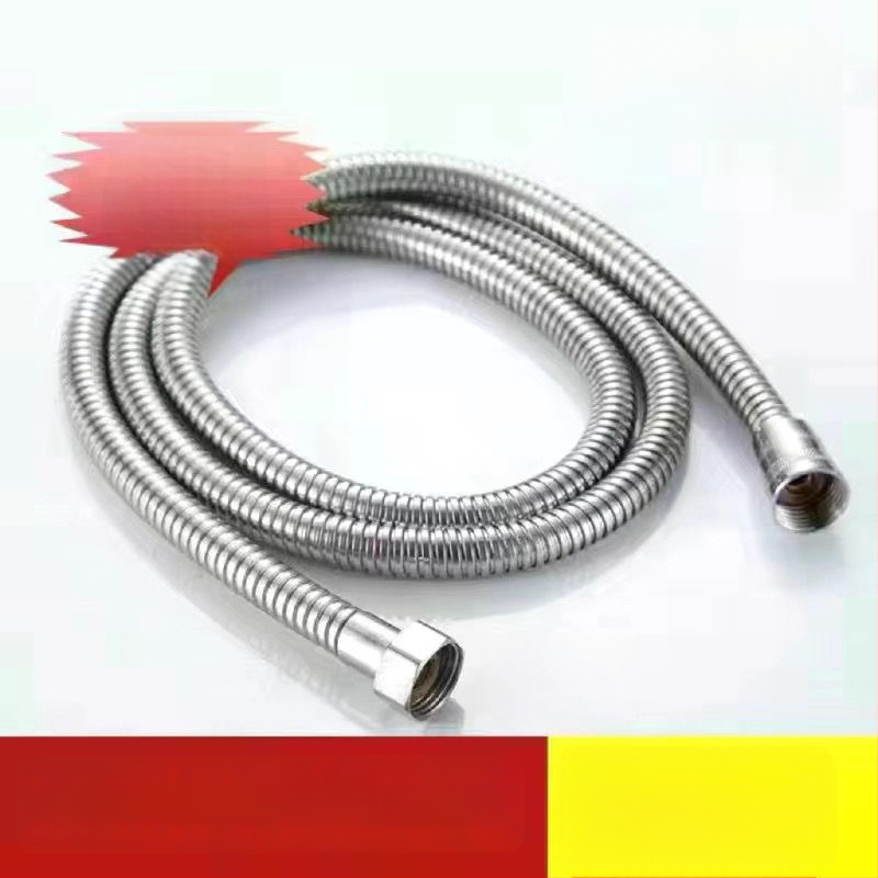 Nerūdijančio plieno dušo žarna su spyruokliniu korpusu, vario šerdimi, 4 taškų dušo vamzdis, tiesioginė instaliacija