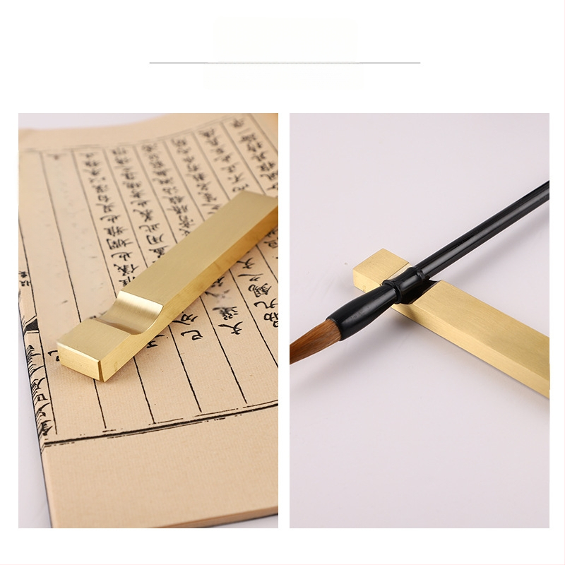 Copper Shantang varinis Paperweight ir šepetėlių laikiklis kaligrafijai, stalo dekoras, Modelis: Paperweight