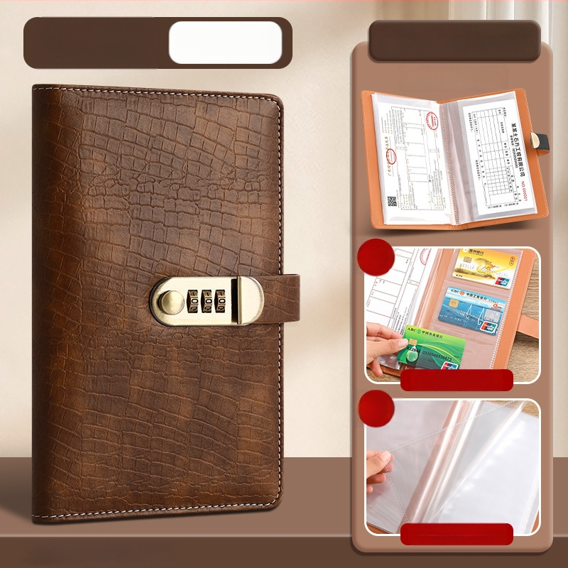 Hongyang krokodilo rašto slaptažodžio pinigų knygelė, PU medžiaga, modelis 11, logotipo spausdinimas įmanomas