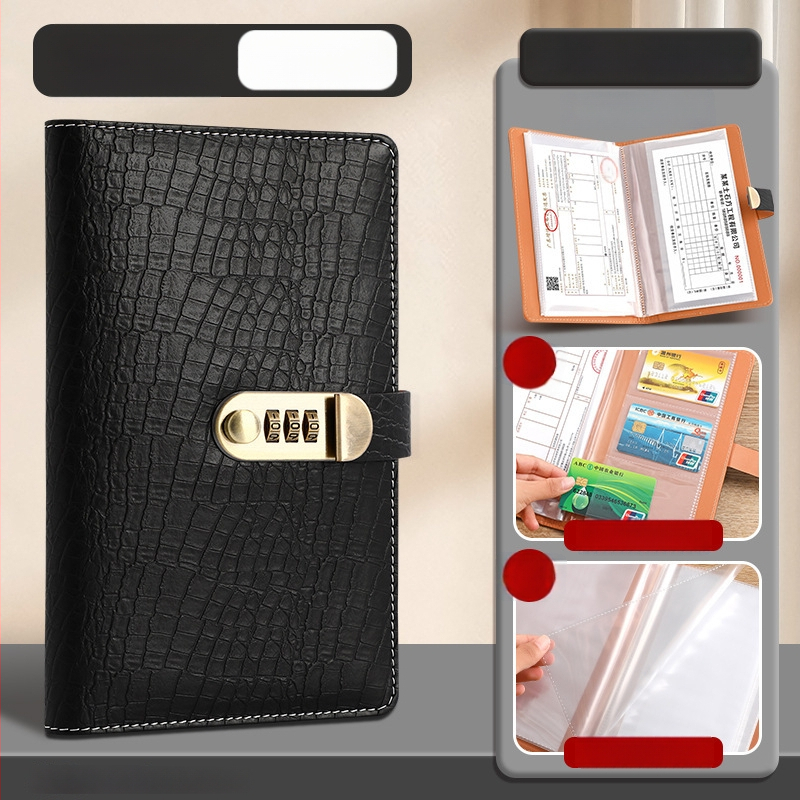 Hongyang krokodilo rašto slaptažodžio pinigų knygelė, PU medžiaga, modelis 11, logotipo spausdinimas įmanomas