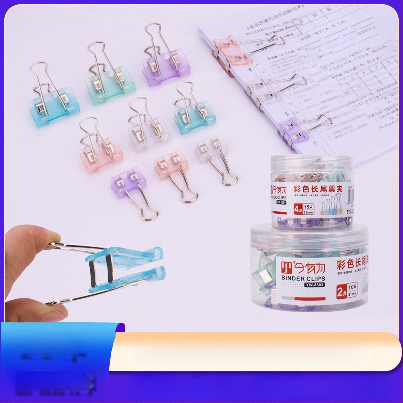 Värviline pikk sab-klips käsiraamatu hoidjale, plastikust ja metallist konstruktsioon, mitmekülgne dokumentide korraldaja