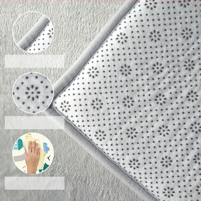 Kūdikio ropojimo kilimėlis | poliesterio pluoštas, kvadrato formos, vientisas raštas, šiuolaikinis minimalistinis stilius, tinkamas miegamajam, skaityklai ir kitiems kambariams