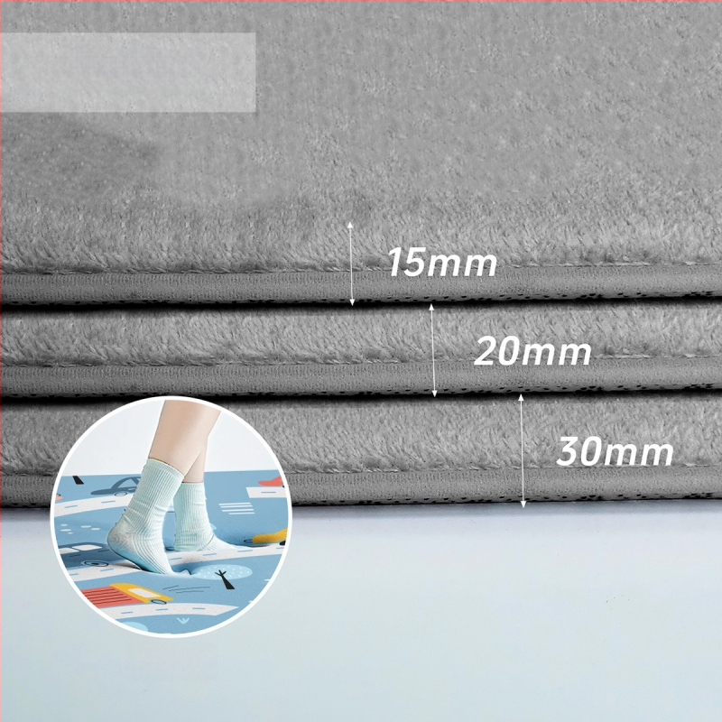 Kūdikio ropojimo kilimėlis | poliesterio pluoštas, kvadrato formos, vientisas raštas, šiuolaikinis minimalistinis stilius, tinkamas miegamajam, skaityklai ir kitiems kambariams