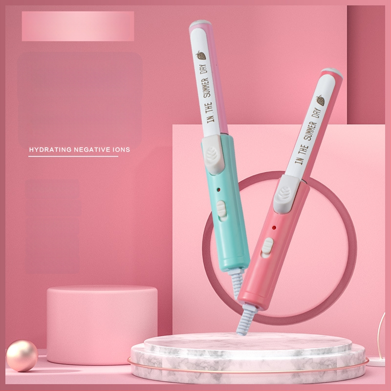 Mini plaukų tiesintuvą bendrabutyje su keraminėmis plokštelėmis – greitas įšilimas, dviguba naudojimo galimybė: tiesinimas ir garinimas, plastinis korpusas, maitinimas laidu AC 220V 20W