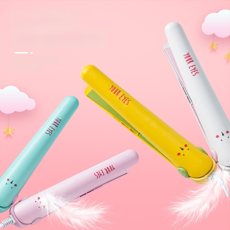 Mini plaukų tiesintuvą bendrabutyje su keraminėmis plokštelėmis – greitas įšilimas, dviguba naudojimo galimybė: tiesinimas ir garinimas, plastinis korpusas, maitinimas laidu AC 220V 20W