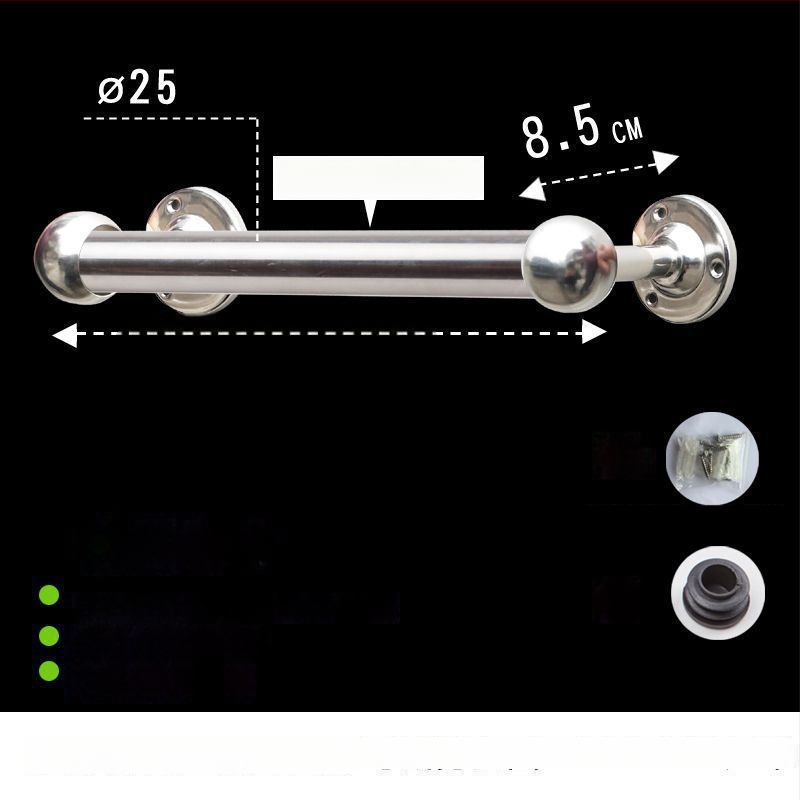 Storas ir ištiesta rankšluosčio lazda iš 304 nerūdijančio plieno, vonios kambariui, CE sertifikatas, viena lazdelė, prekės ženklas Kuyi