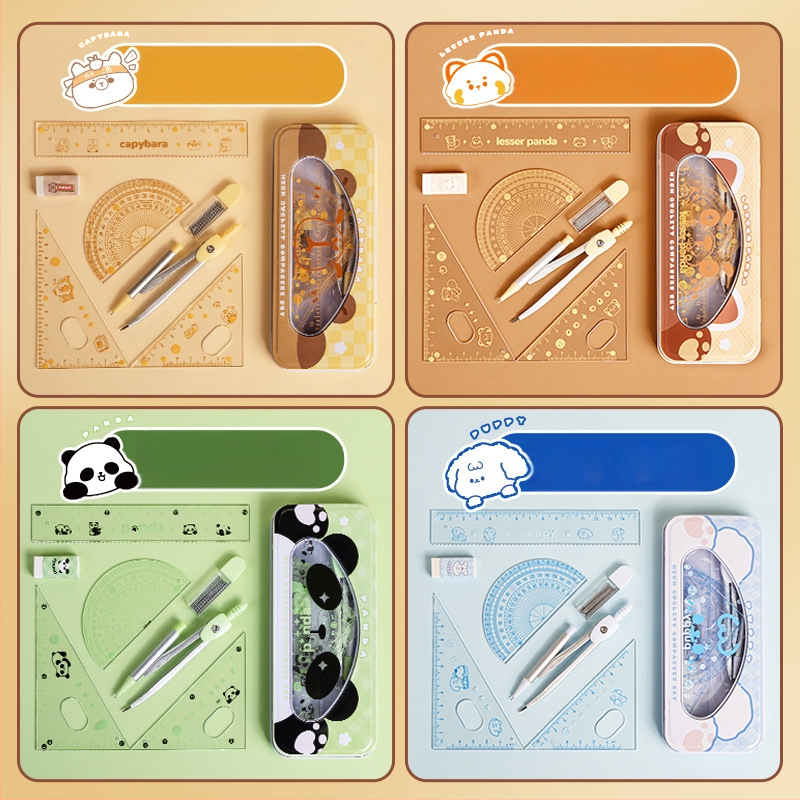 Kaba Bear neljaosaline joonlaudade komplekt õpilastele, mudel KBX-3114, plastikust