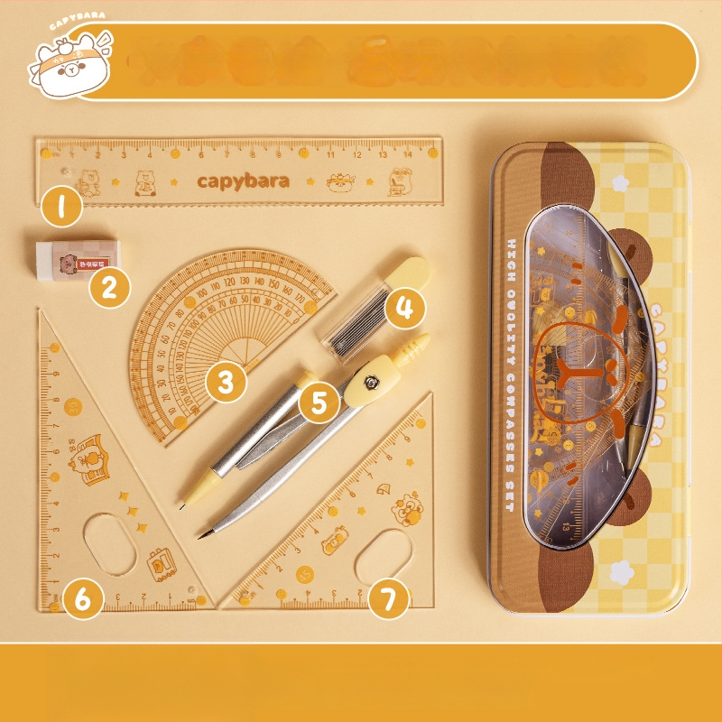 Kaba Bear neljaosaline joonlaudade komplekt õpilastele, mudel KBX-3114, plastikust