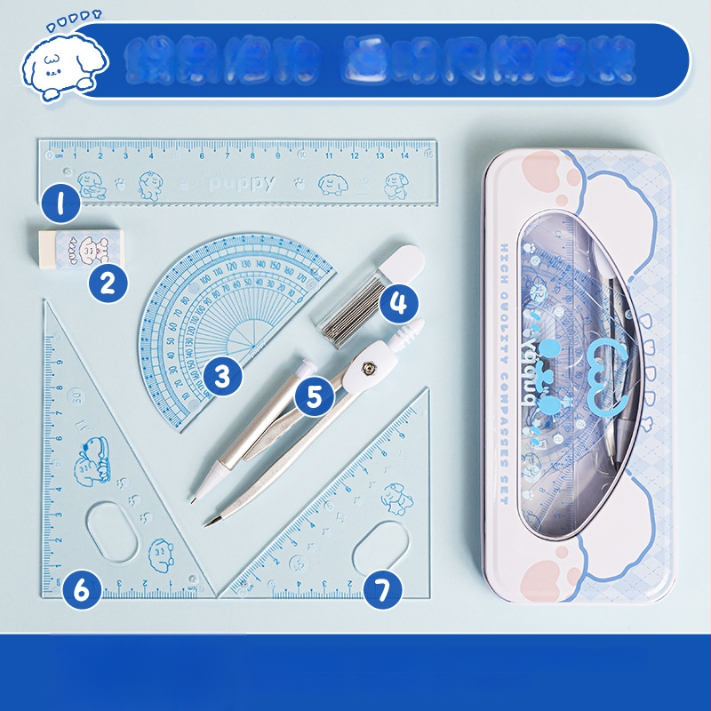 Kaba Bear neljaosaline joonlaudade komplekt õpilastele, mudel KBX-3114, plastikust