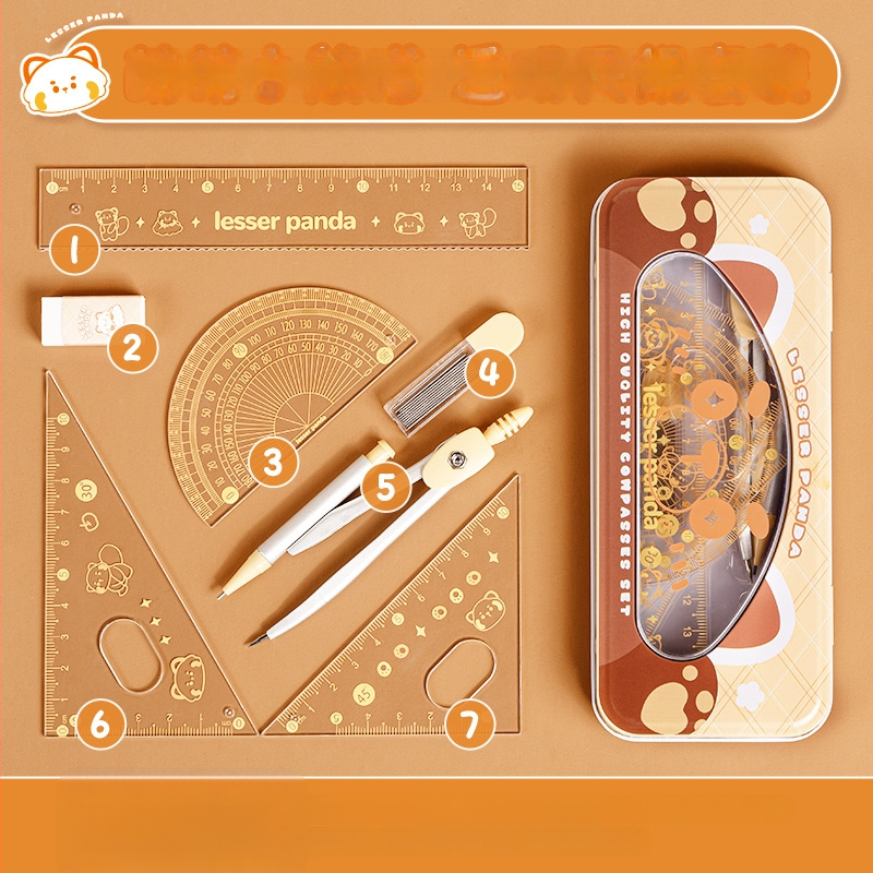 Kaba Bear neljaosaline joonlaudade komplekt õpilastele, mudel KBX-3114, plastikust