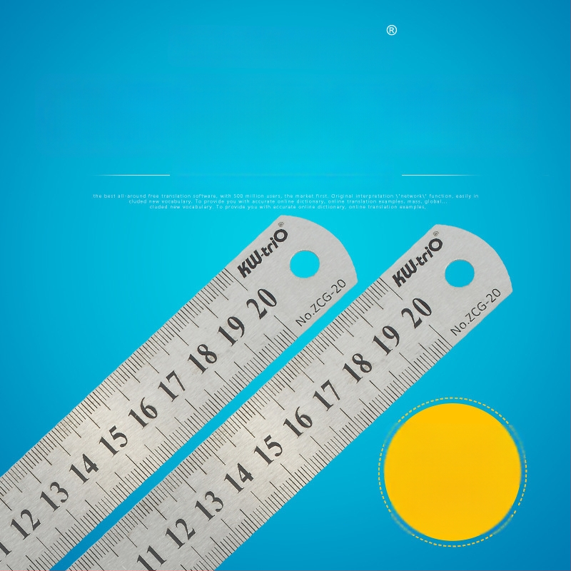 Metallist joonlaud, kahepoolsed skaala, ristkülikukujuline, paksus 0,7–0,8 mm, mudel ZCG-15