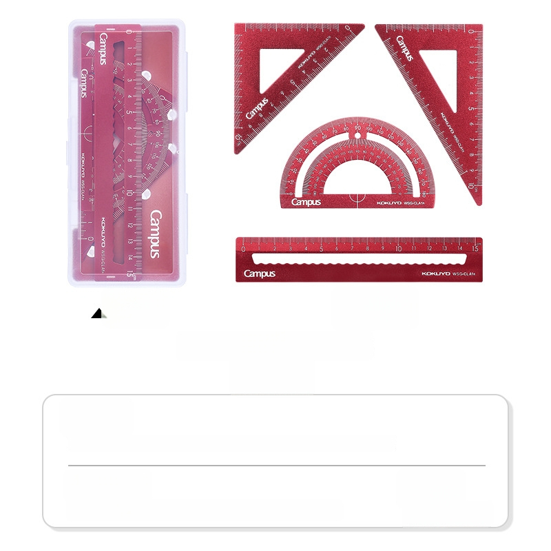 Kokuyo CLCA plastmassist joonlaudade komplekt koos läbipaistva nurgamõõtjaga ja kolmnurkjoonlaudiga, kaal 0,095 kg