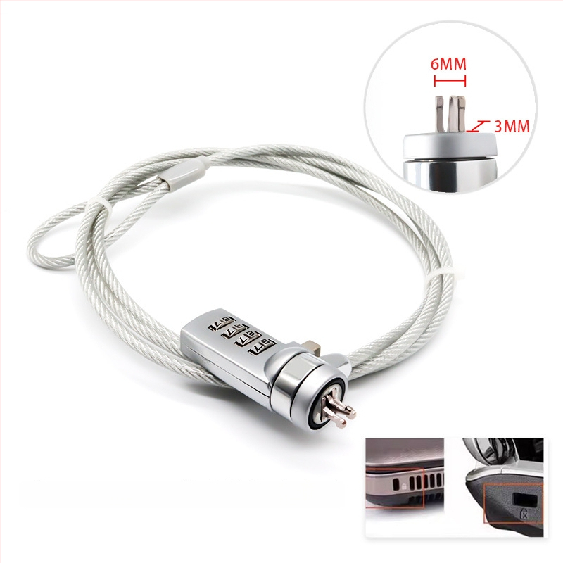 4-skaitmenų užraktas su vieliniu trosu nešiojamiesiems, modelis 2005