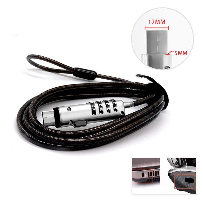 4-skaitmenų užraktas su vieliniu trosu nešiojamiesiems, modelis 2005