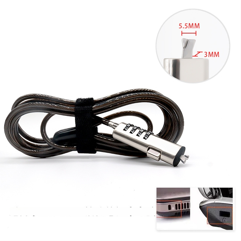 4-skaitmenų užraktas su vieliniu trosu nešiojamiesiems, modelis 2005