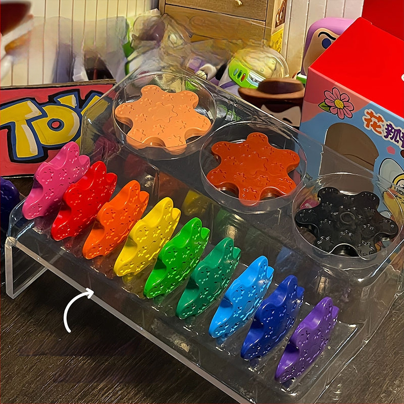 Lillekujulised kriidid maalimiseks — kingitus komplekt, kohandatav, pakend kartongist/plastikust