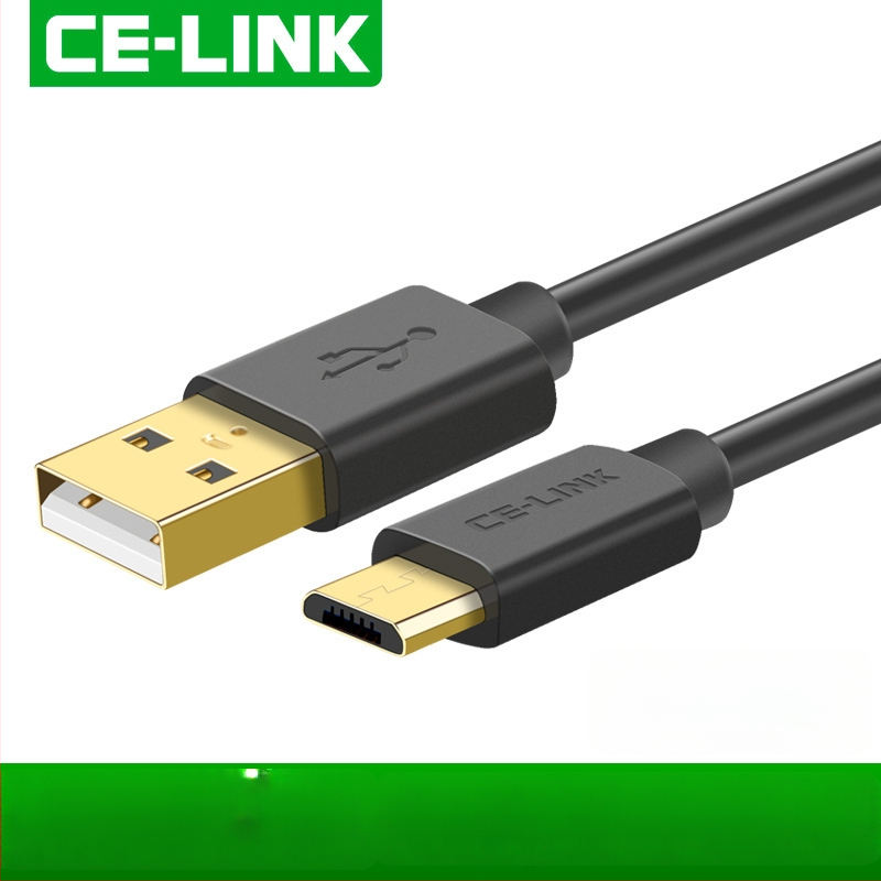 CE-LINK Micro USB duomenų kabelis - grynas varinis laidininkas, pynuotas skydas su aliuminio folija ir žemės laidu, PVC korpusas, automatinis išjungimas