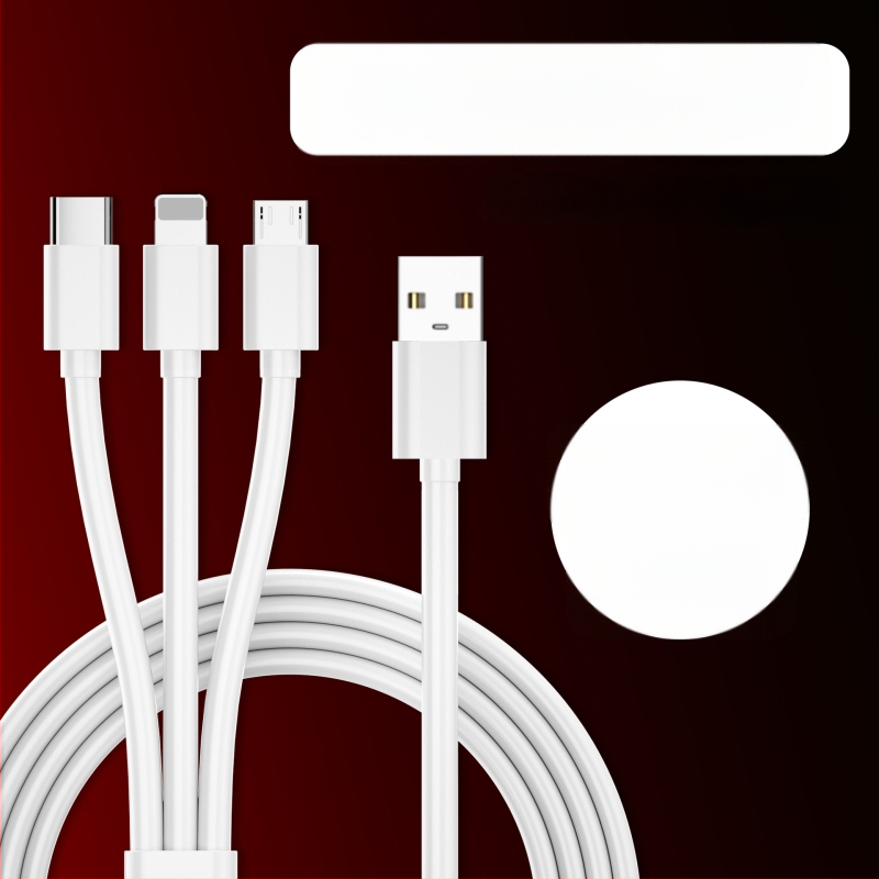 3-in-1 USB-C duomenų kabelis su 100W greitu įkrovimu (Lightning, Micro USB, USB-C) - TPE laidas