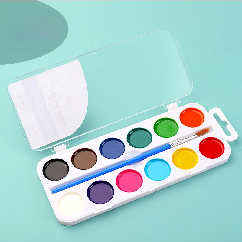 Poolkuiv akvarell komplekt lastele, 5 g maht, karbis pakendatud, akvarellmaalimiseks