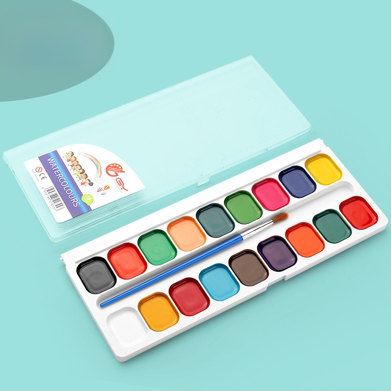 Poolkuiv akvarell komplekt lastele, 5 g maht, karbis pakendatud, akvarellmaalimiseks