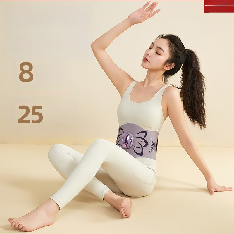 Vēdera masāžas josta ar EMS mikrostrāvu, vibrācija un siltā kompresija, uzlādējama, mehāniskā vadība, 4 ātrumi, līdz 4 masāžas galviņām