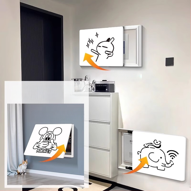 Mõõtmekasti dekoratiivne maal, kaasaegne minimalistlik stiil, raamita, PVC alus, PVC graveering, muster: loomad, multikas