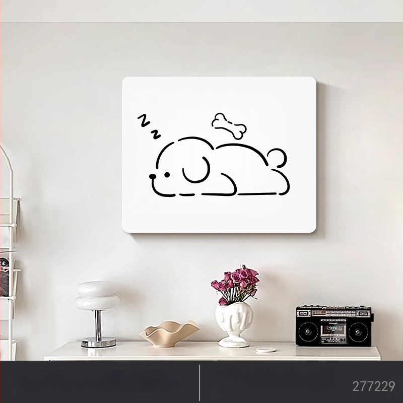 Mõõtmekasti dekoratiivne maal, kaasaegne minimalistlik stiil, raamita, PVC alus, PVC graveering, muster: loomad, multikas