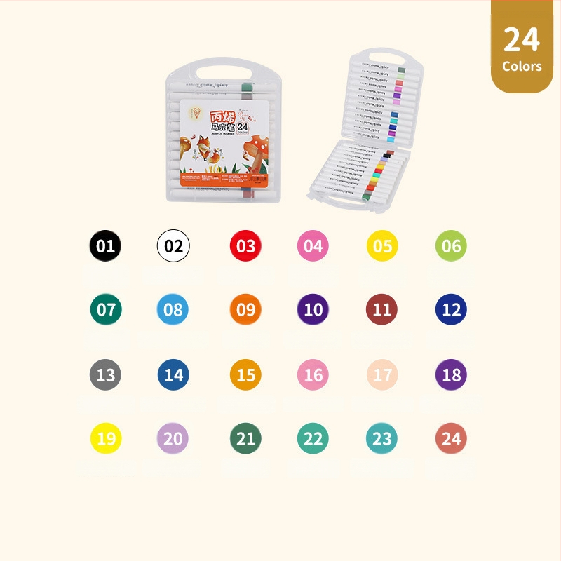 Akrüülmarker pliiats algkooli joonistamiseks, virnastatava disainiga, ei imbuta läbi paberit, Qiwang bränd