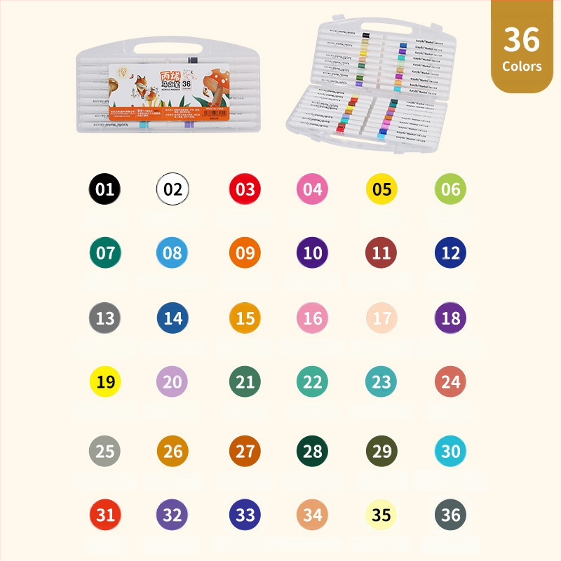 Akrüülmarker pliiats algkooli joonistamiseks, virnastatava disainiga, ei imbuta läbi paberit, Qiwang bränd