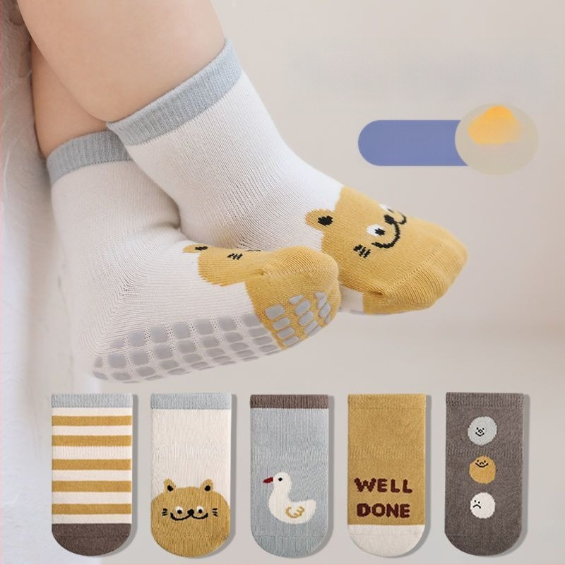 Beebide puuvillased sokid keskmise varre kõrgusega, libisemisvastane kummist tald, hingavad, kevad-sügis