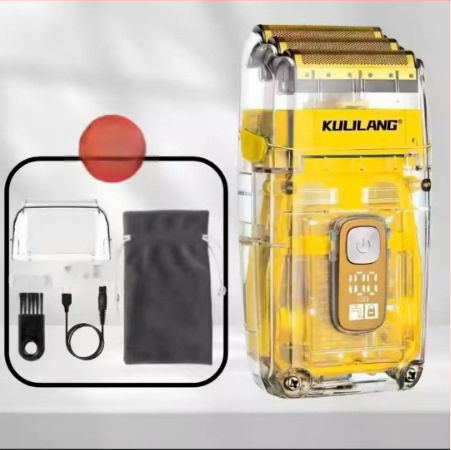 Elektrinis skutimosi įrenginys plikai galvai, trilapė tinklinė skustuvas, įmontuota baterija 2000–4000 mAh, šepetinis variklis, atsparus vandeniui