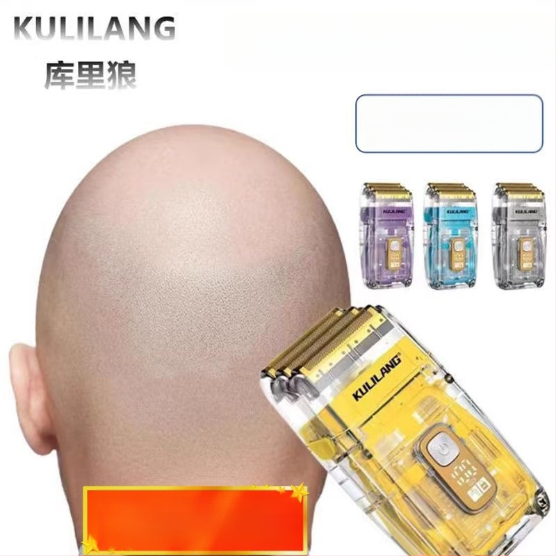 Elektrinis skutimosi įrenginys plikai galvai, trilapė tinklinė skustuvas, įmontuota baterija 2000–4000 mAh, šepetinis variklis, atsparus vandeniui