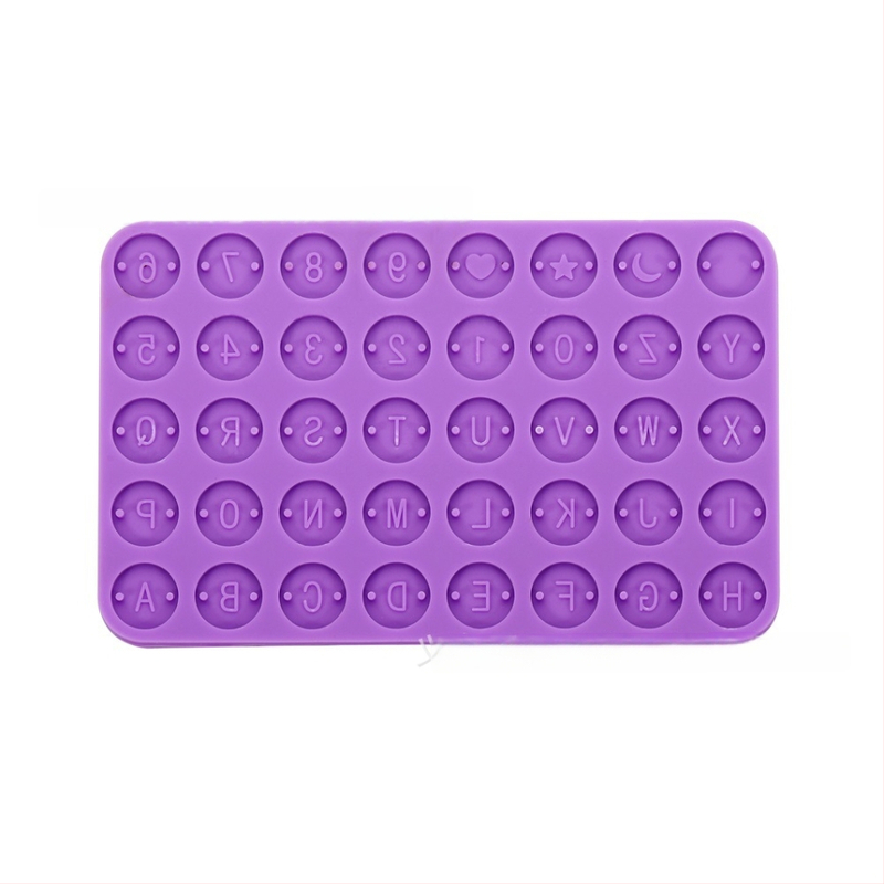 Silikoonvorm tähestiku ripude jaoks ühe või kahe ava jaoks, inglise ladina tähed