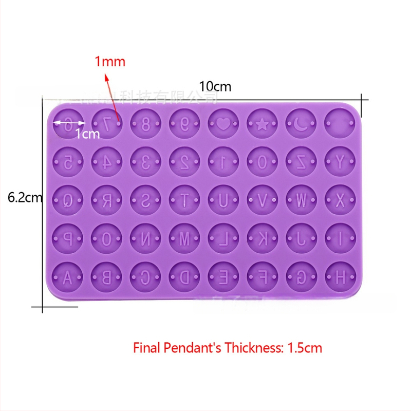 Silikoonvorm tähestiku ripude jaoks ühe või kahe ava jaoks, inglise ladina tähed
