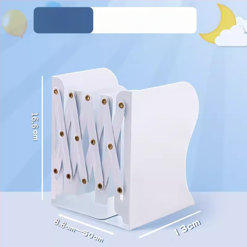 Taastatav metallist raamatuhoidja lauale koos lauaorganisaatori ja pliiatsikotiga, mudel 8866