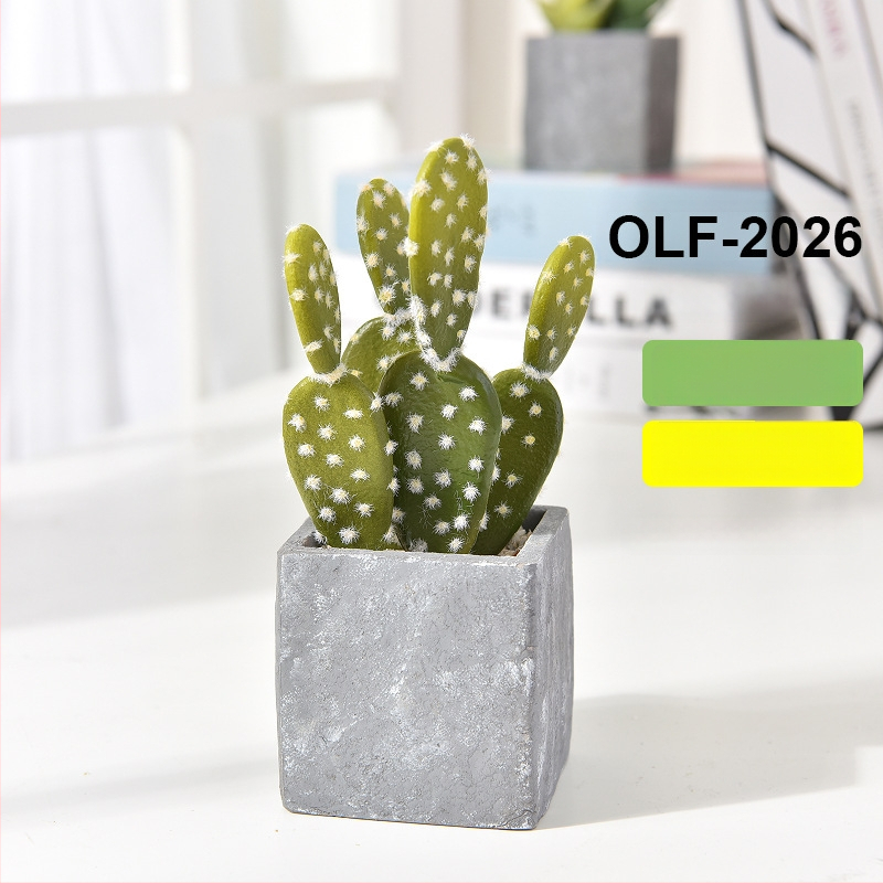 Retro dirbtinis kaktusas bonsai betono vazonėlyje biurui • Prekės ženklas Olif • Medžiaga PU • Amatas: Kita • Tipas: Kaktusas