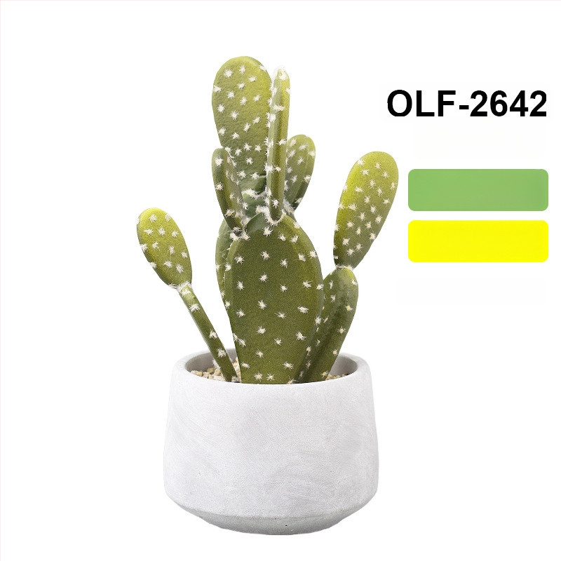 Retro dirbtinis kaktusas bonsai betono vazonėlyje biurui • Prekės ženklas Olif • Medžiaga PU • Amatas: Kita • Tipas: Kaktusas