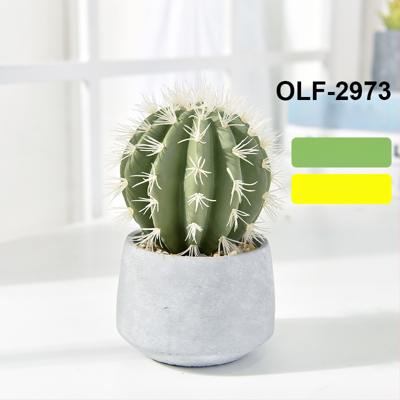 Retro dirbtinis kaktusas bonsai betono vazonėlyje biurui • Prekės ženklas Olif • Medžiaga PU • Amatas: Kita • Tipas: Kaktusas