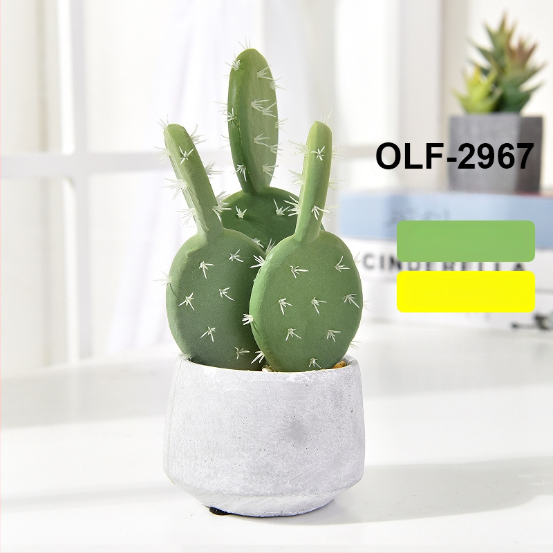 Retro dirbtinis kaktusas bonsai betono vazonėlyje biurui • Prekės ženklas Olif • Medžiaga PU • Amatas: Kita • Tipas: Kaktusas