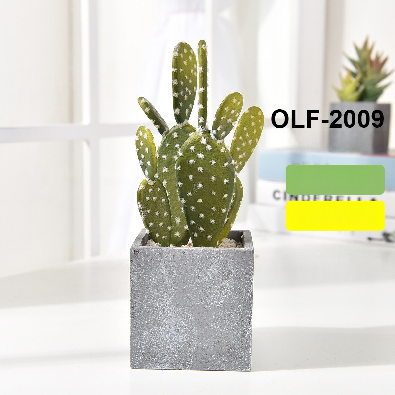 Retro dirbtinis kaktusas bonsai betono vazonėlyje biurui • Prekės ženklas Olif • Medžiaga PU • Amatas: Kita • Tipas: Kaktusas