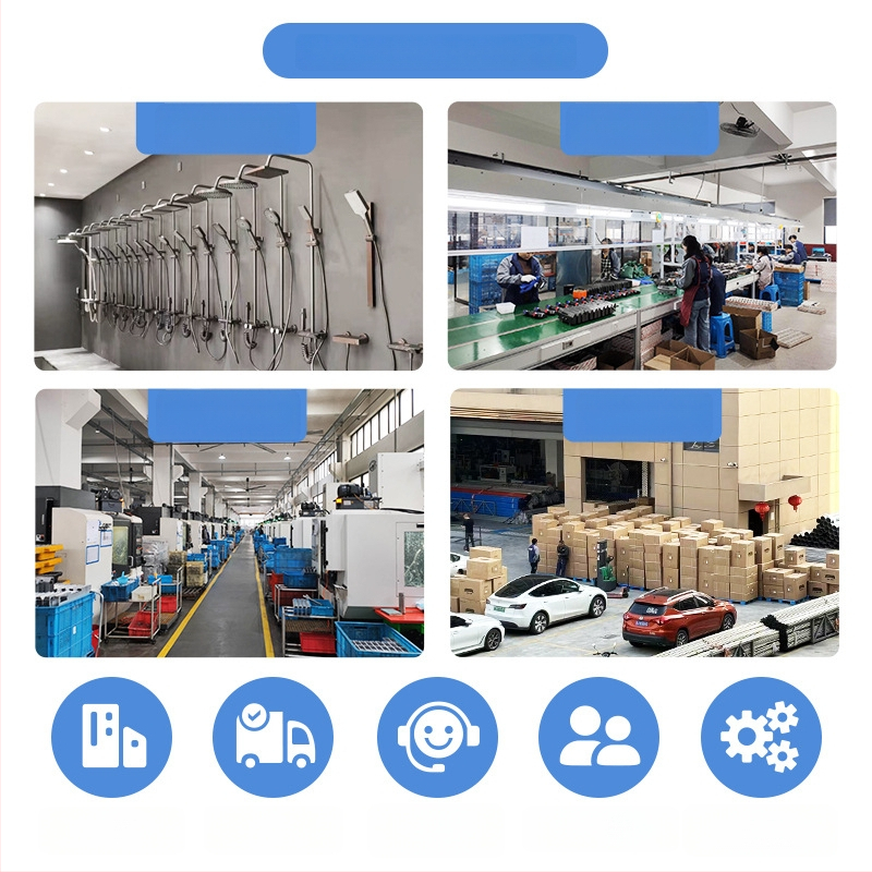 Dušo komplektas su temperatūros kontrole ir purškimo bei lietaus funkcijomis, kvadratinė Space aliuminio galva, YM-4171, paviršinis montavimas