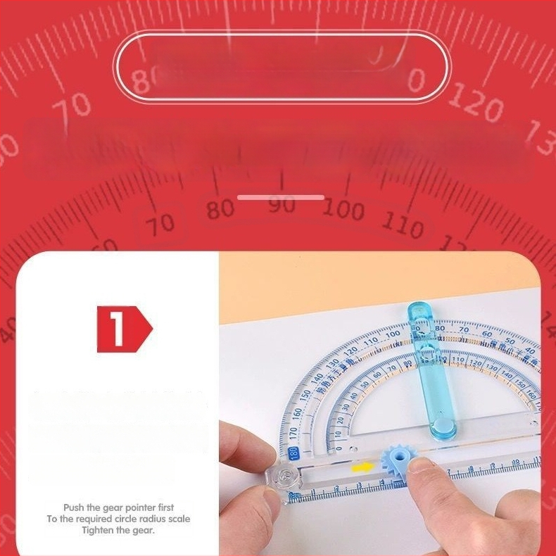 Neli ühes: mitmekülgne nurga mõõtmise tööriist koos transportöriga, joonestus kompas ja täpne mõõtmisriist, plastikust