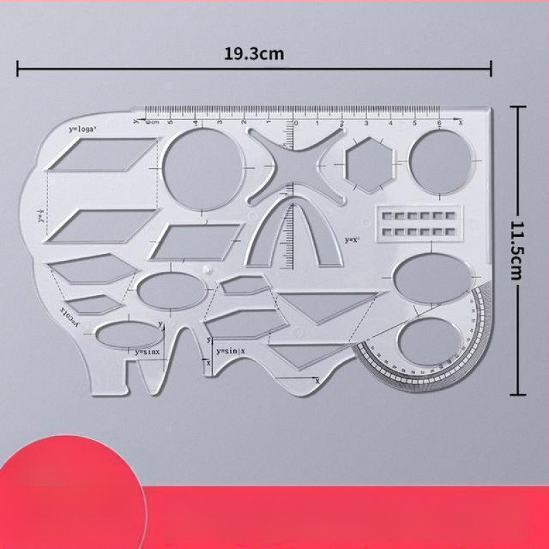 Neli ühes: mitmekülgne nurga mõõtmise tööriist koos transportöriga, joonestus kompas ja täpne mõõtmisriist, plastikust