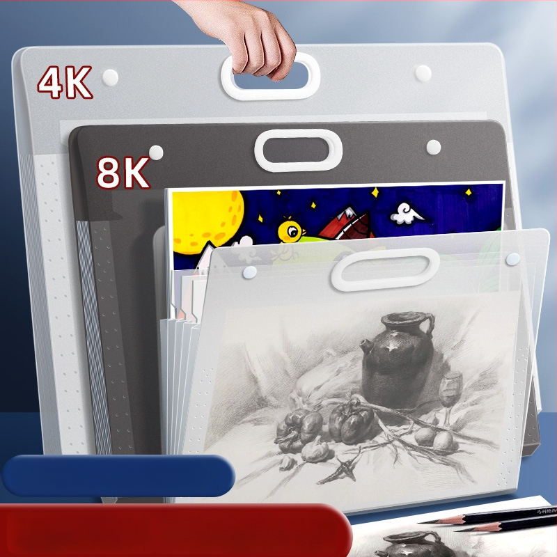 Piešinių laikymo krepšys – plastikas, Dehong, 3 sluoksniai, 4 skyreliai