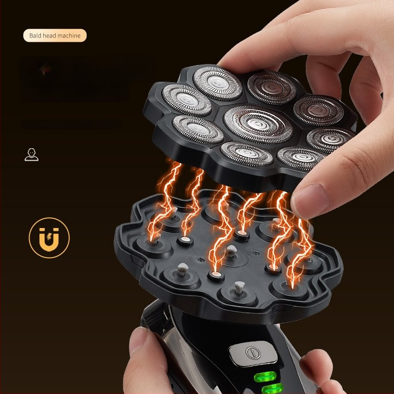 Elektriskais skuveklis plikām galvām ar plūstošu riņķveida galvu, pilnīgi mazgājamā visa ķermeņa, modelis 310, iebūvētā baterija 500–800 mAh, darbības laiks 60+ min