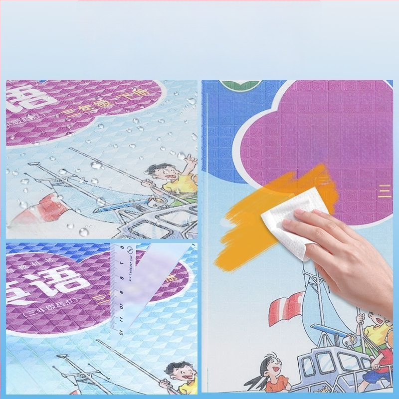 Pašlīmējošs grāmatas vāciņš — PVC, videi draudzīgs, bez līmes atlikumiem, bez smaržas, priekš sākumskolas skolēniem