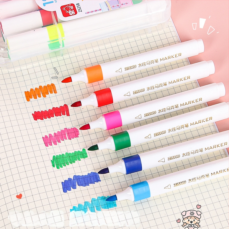 Vesepõhised markerid suure mahutavusega ja pehme otsaga lasteaia kunstile — Firewo